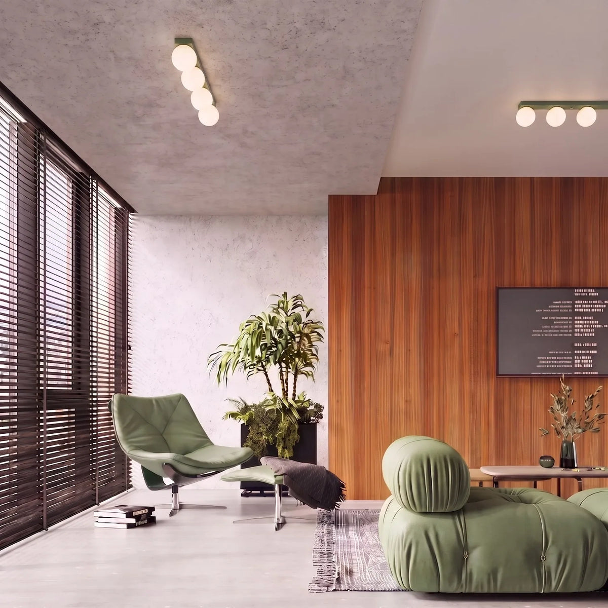 
Design Deckenlampe „Yoli“ 2-flammig - Olivgrün