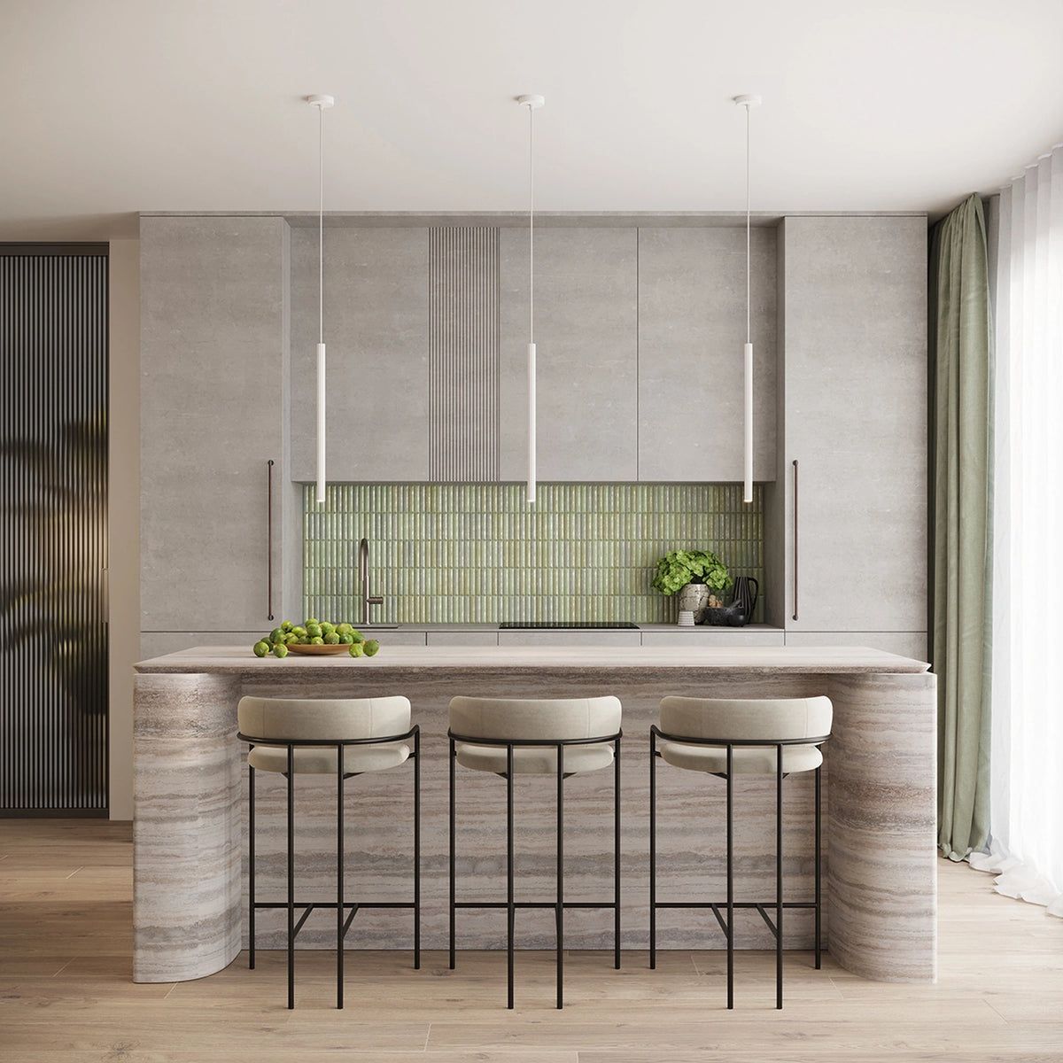 
Design Pendellampe „Arche“ - 2-flammig - Weiss