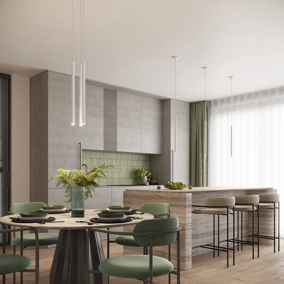 
Design Pendellampe „Arche“ - 2-flammig - Weiss