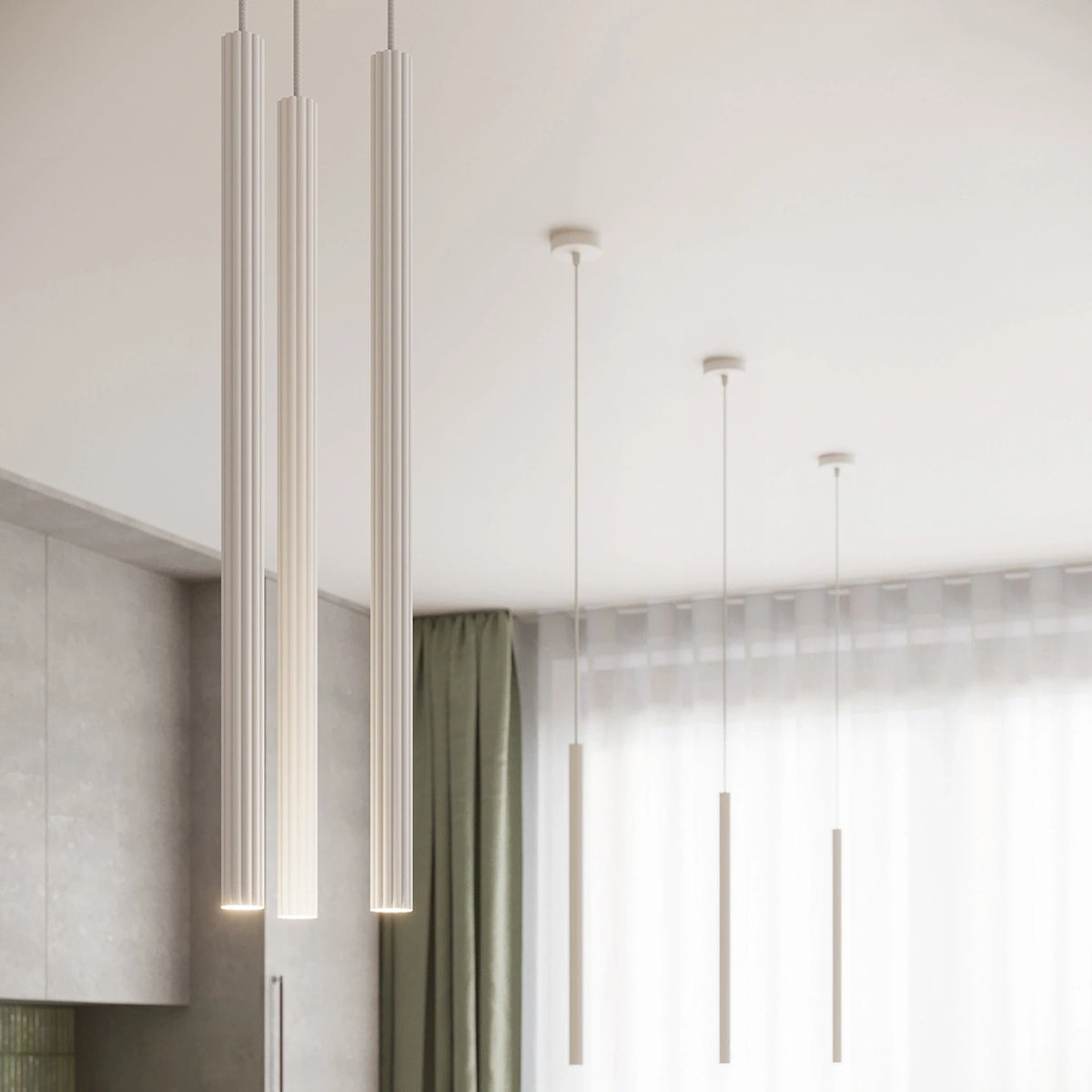 
Design Pendellampe „Arche“ - 2-flammig - Weiss