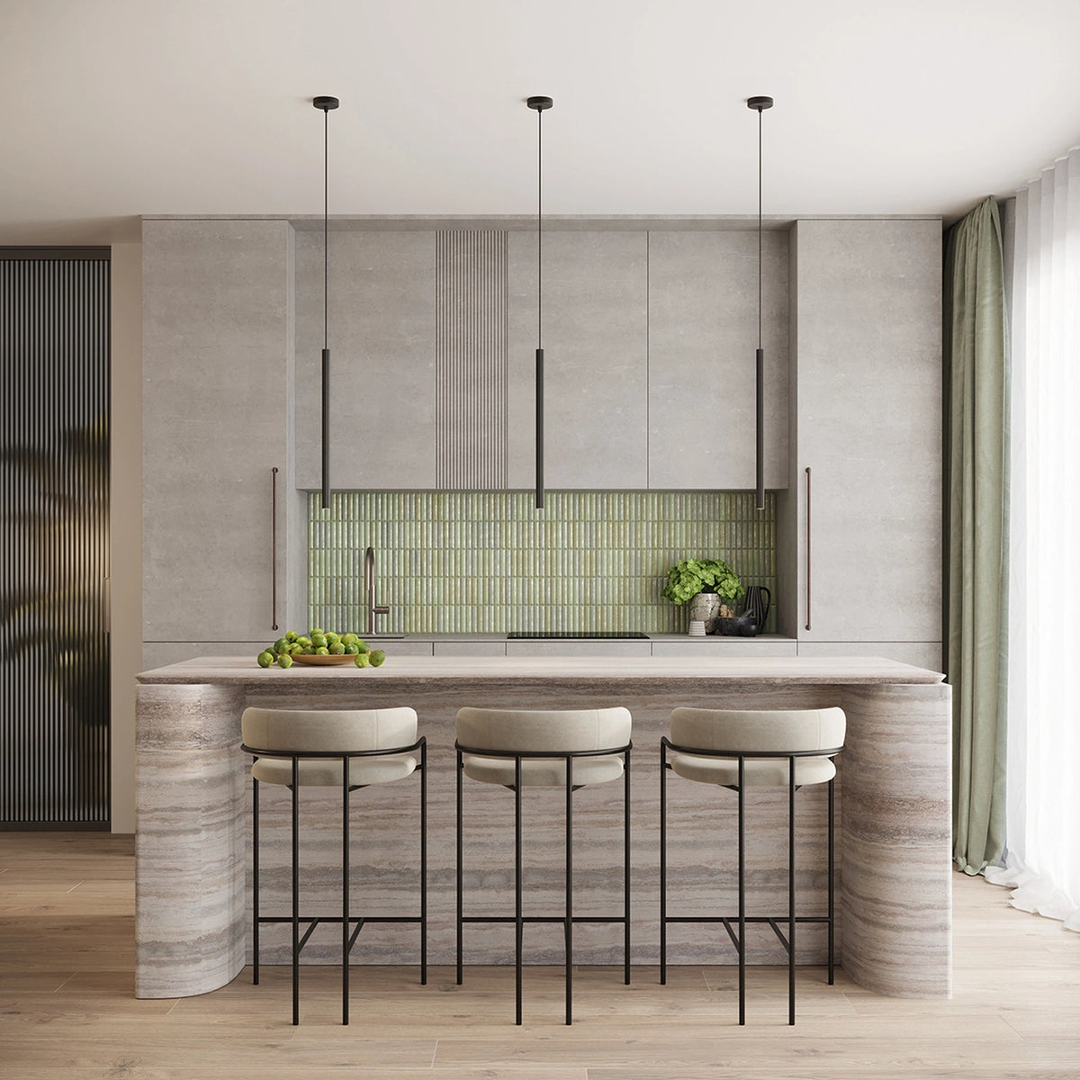
Design Pendellampe „Arche“ - 2-flammig - Schwarz