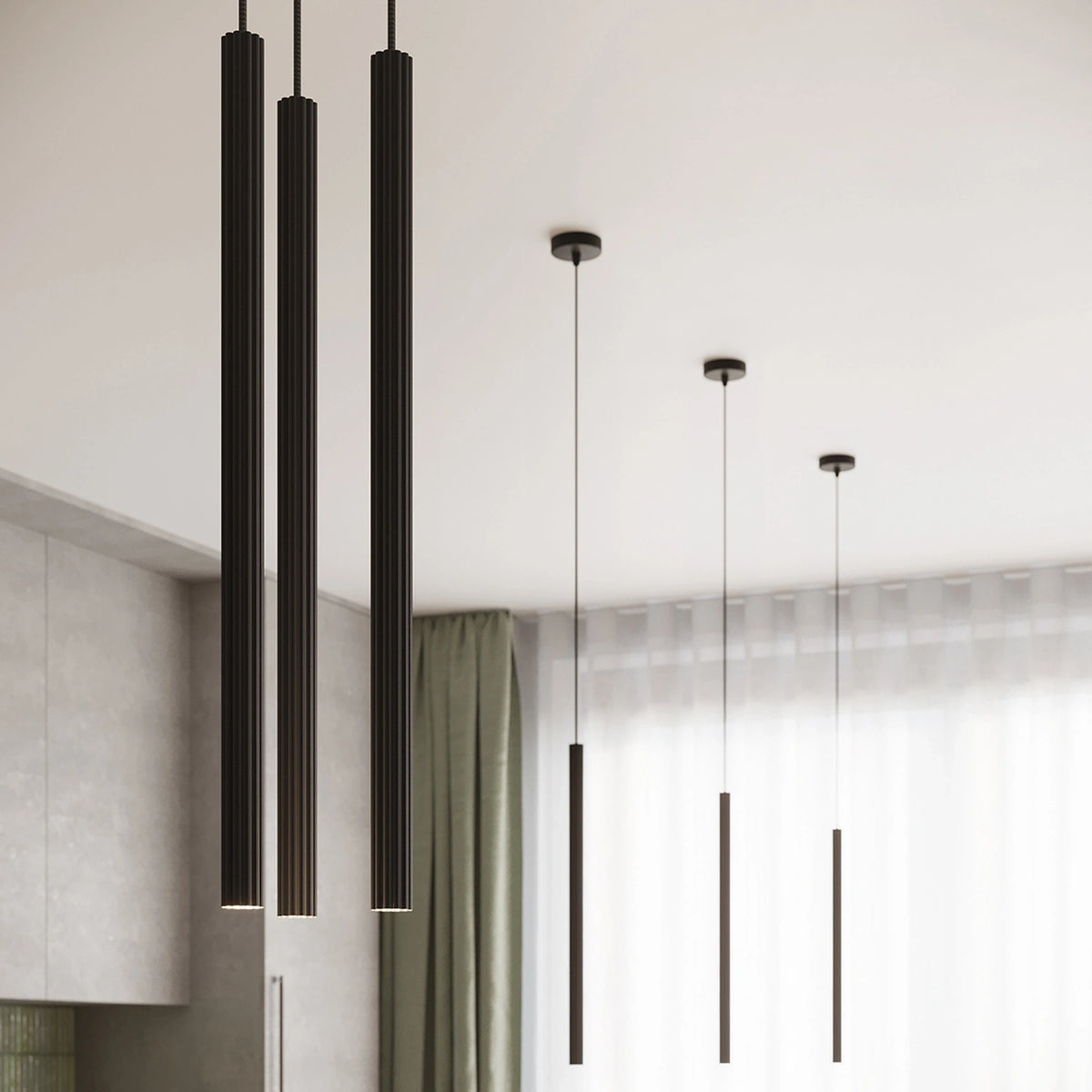 
Design Pendellampe „Arche“ - 2-flammig - Schwarz
