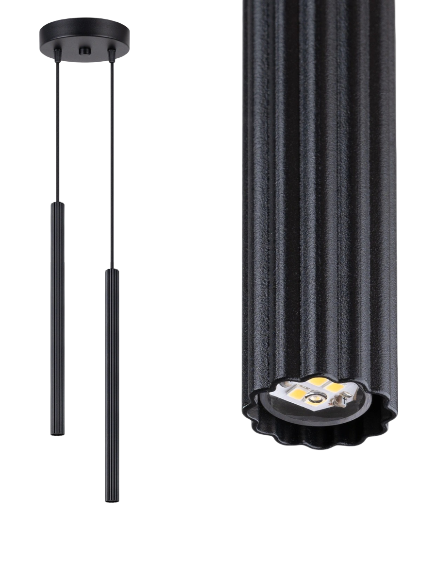 
Design Pendellampe „Arche“ - 2-flammig - Schwarz