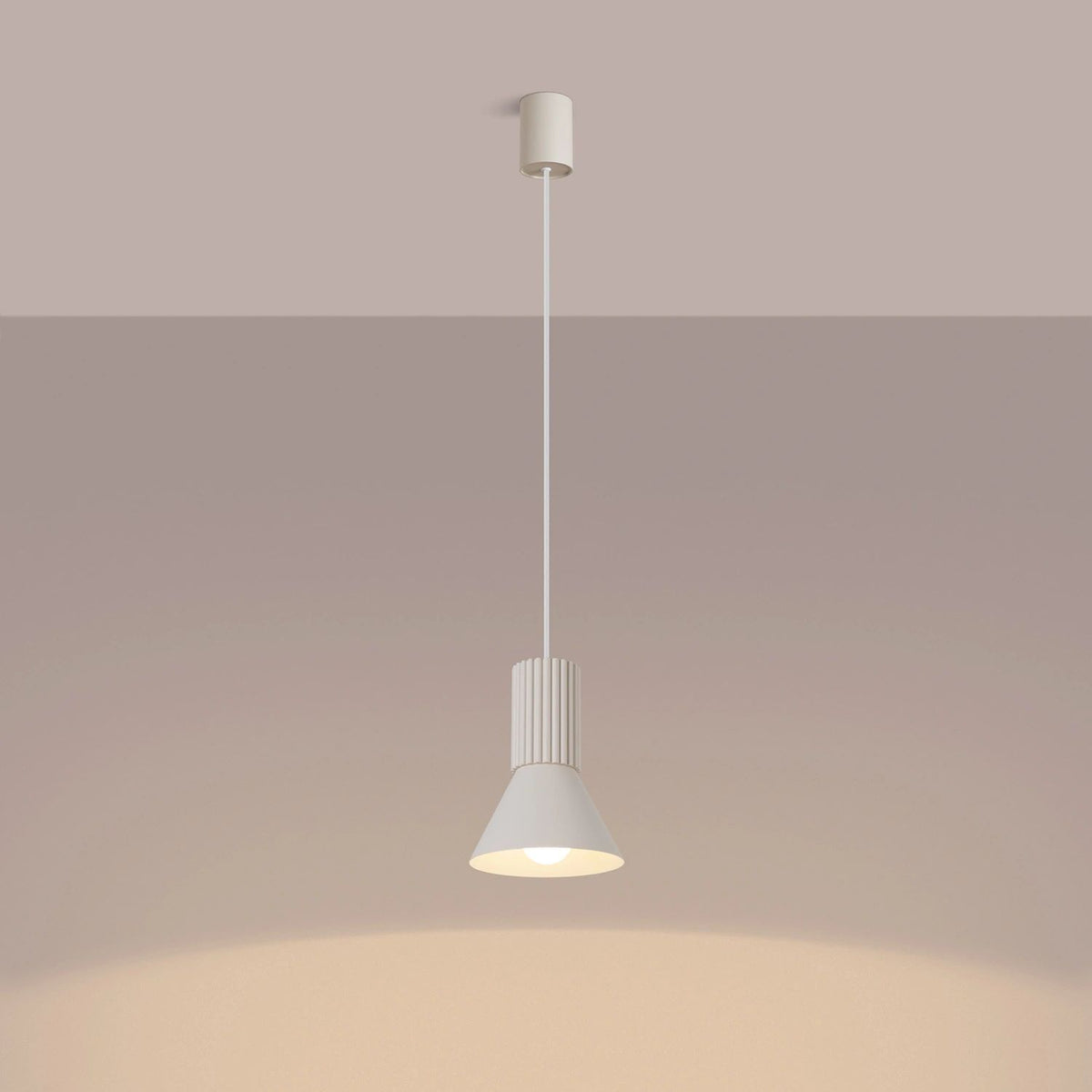 
Lampada a sospensione di design „Estria“ a 1 luce - Beige