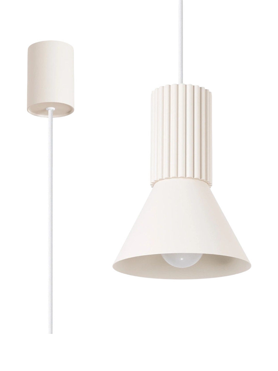 
Lampada a sospensione di design „Estria“ a 1 luce - Beige