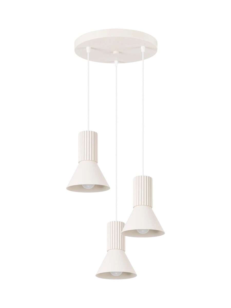 
Design Pendellampe „Estria“ 3-flammig - Beige