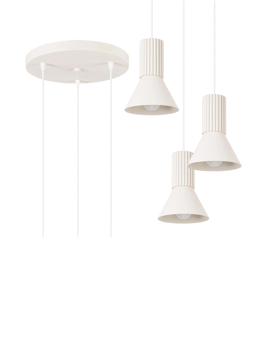 
Lampada a sospensione di design „Estria“ a 3 luci - Beige