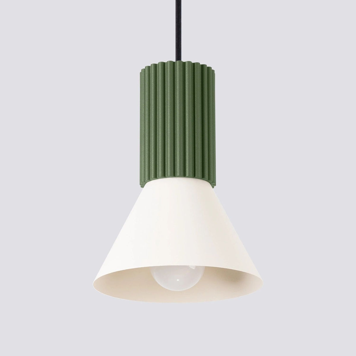 
Lampada a sospensione di design „Estria“ a 1 luce - Beige/Verde oliva