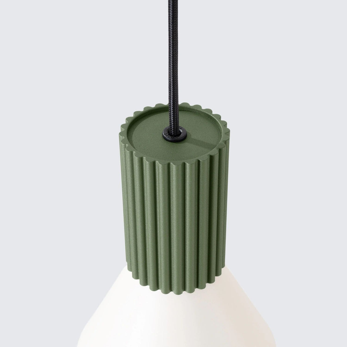 
Lampada a sospensione di design „Estria“ a 1 luce - Beige/Verde oliva
