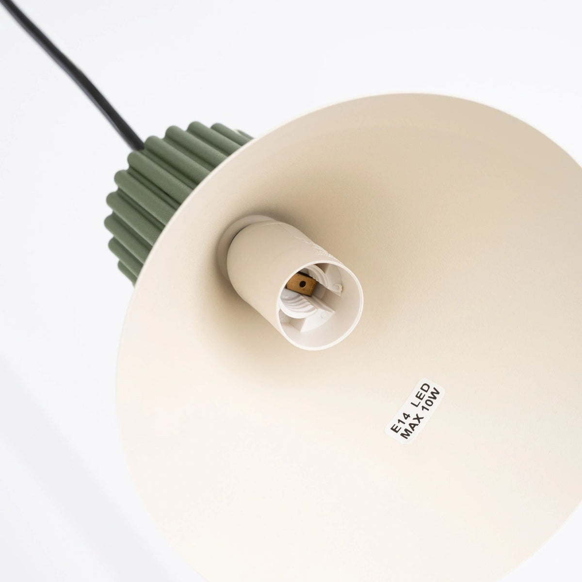 
Lampada a sospensione di design „Estria“ a 1 luce - Beige/Verde oliva