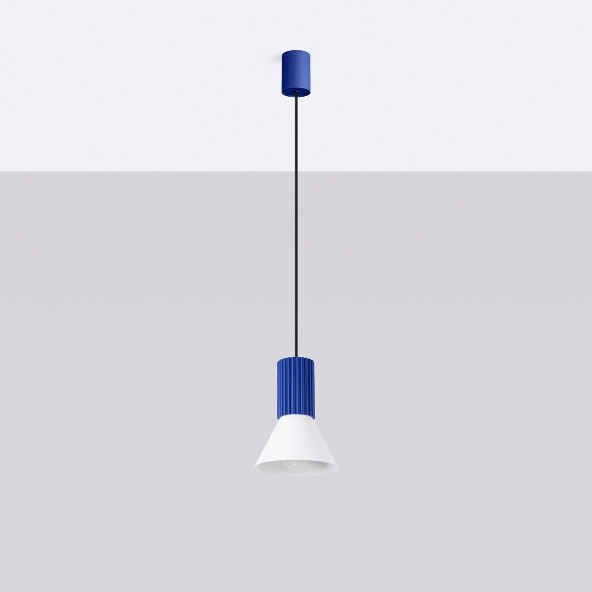 
Lampada a sospensione di design „Estria“ a 1 luce - Bianco/Ultramarino