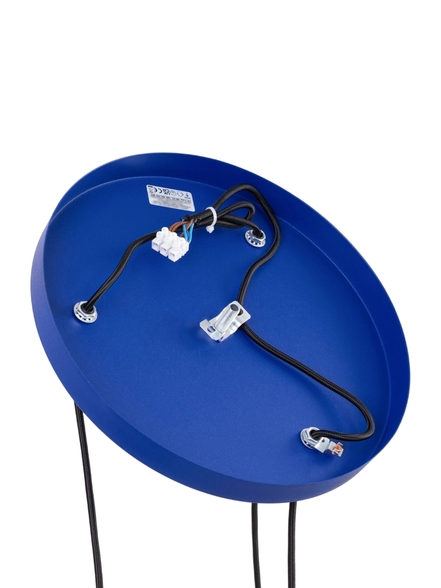 
Lampada a sospensione di design „Estria“ a 3 luci - Bianco/Ultramarino