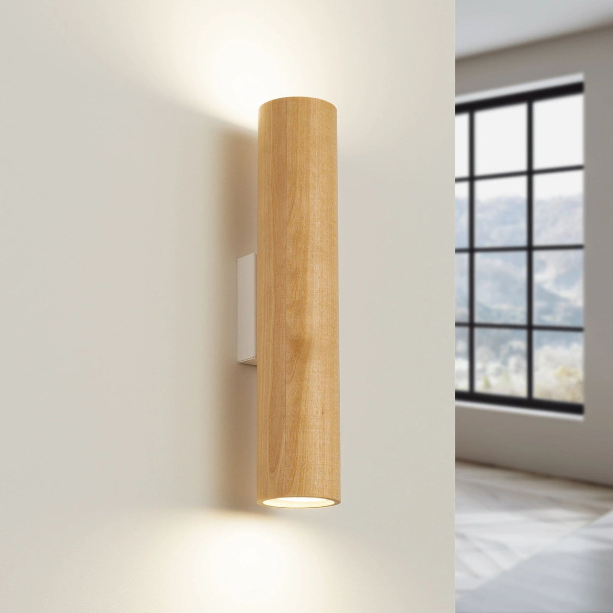 
Design Wandlampe „Lino“ - Naturholz/Weiss