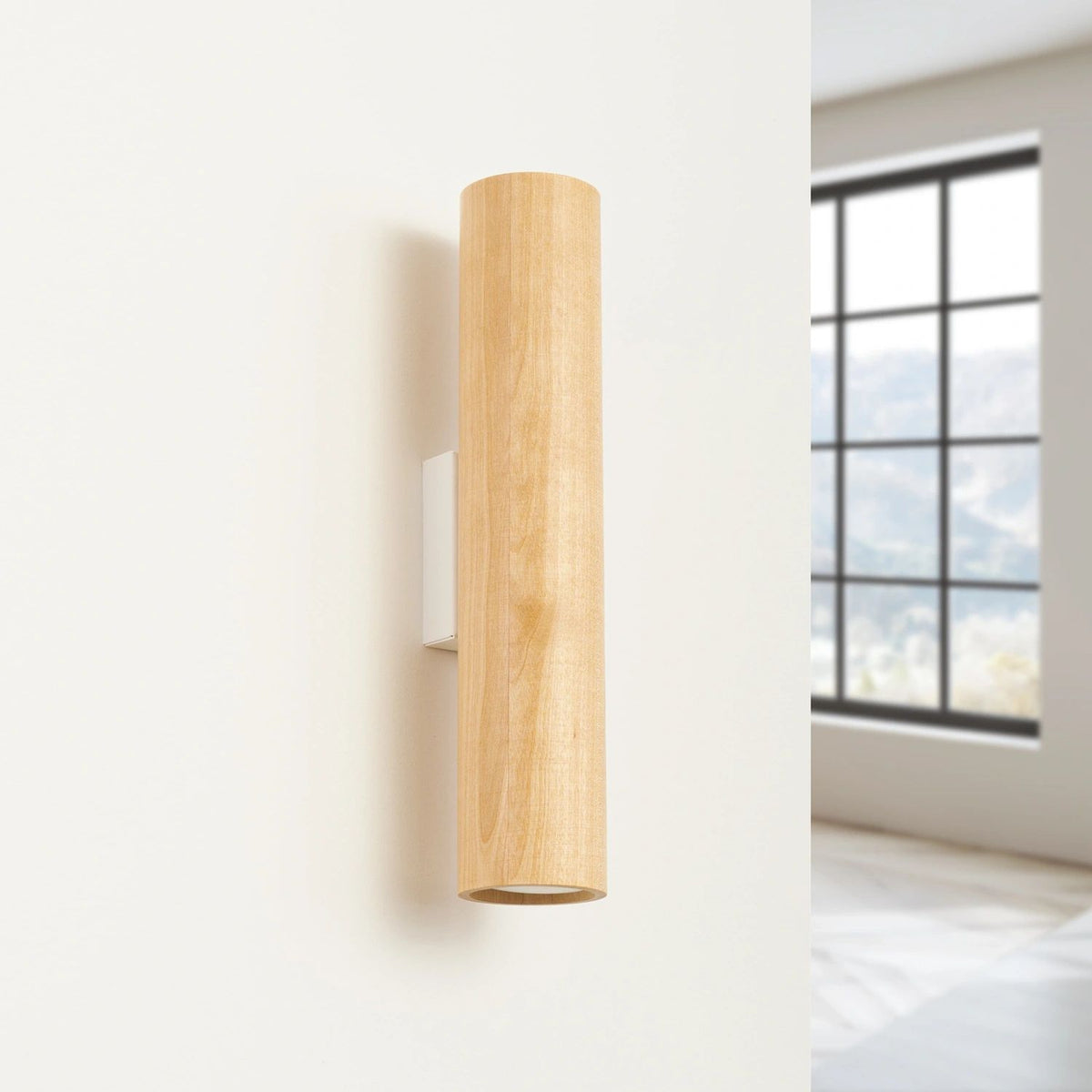 
Design Wandlampe „Lino“ - Naturholz/Weiss