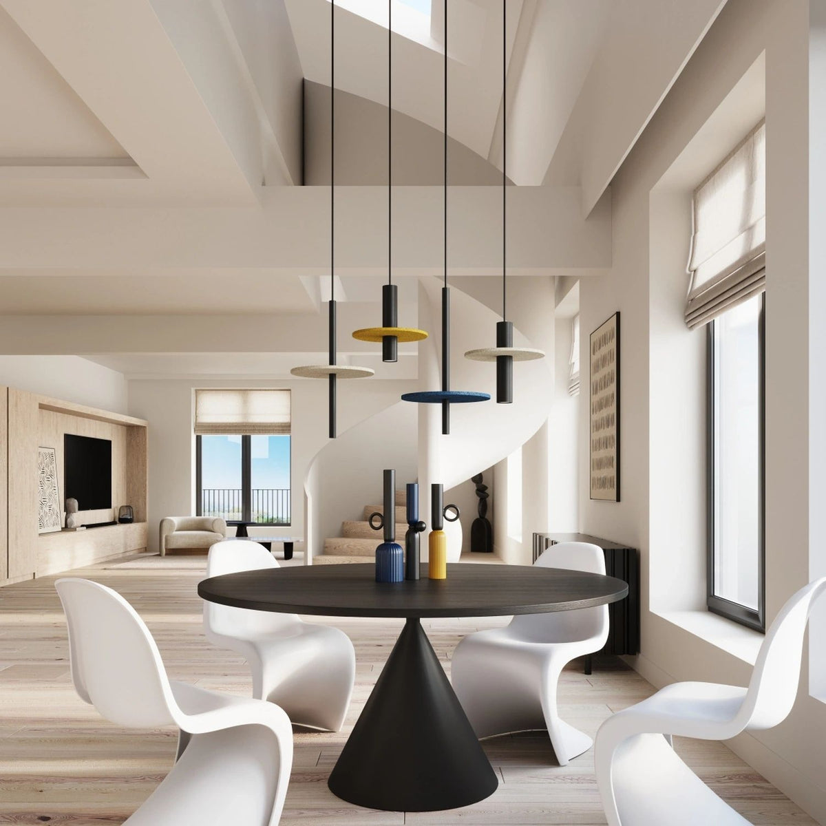 
Design Pendellampe „Feltro“ 1-flammig - Beige/Schwarz
