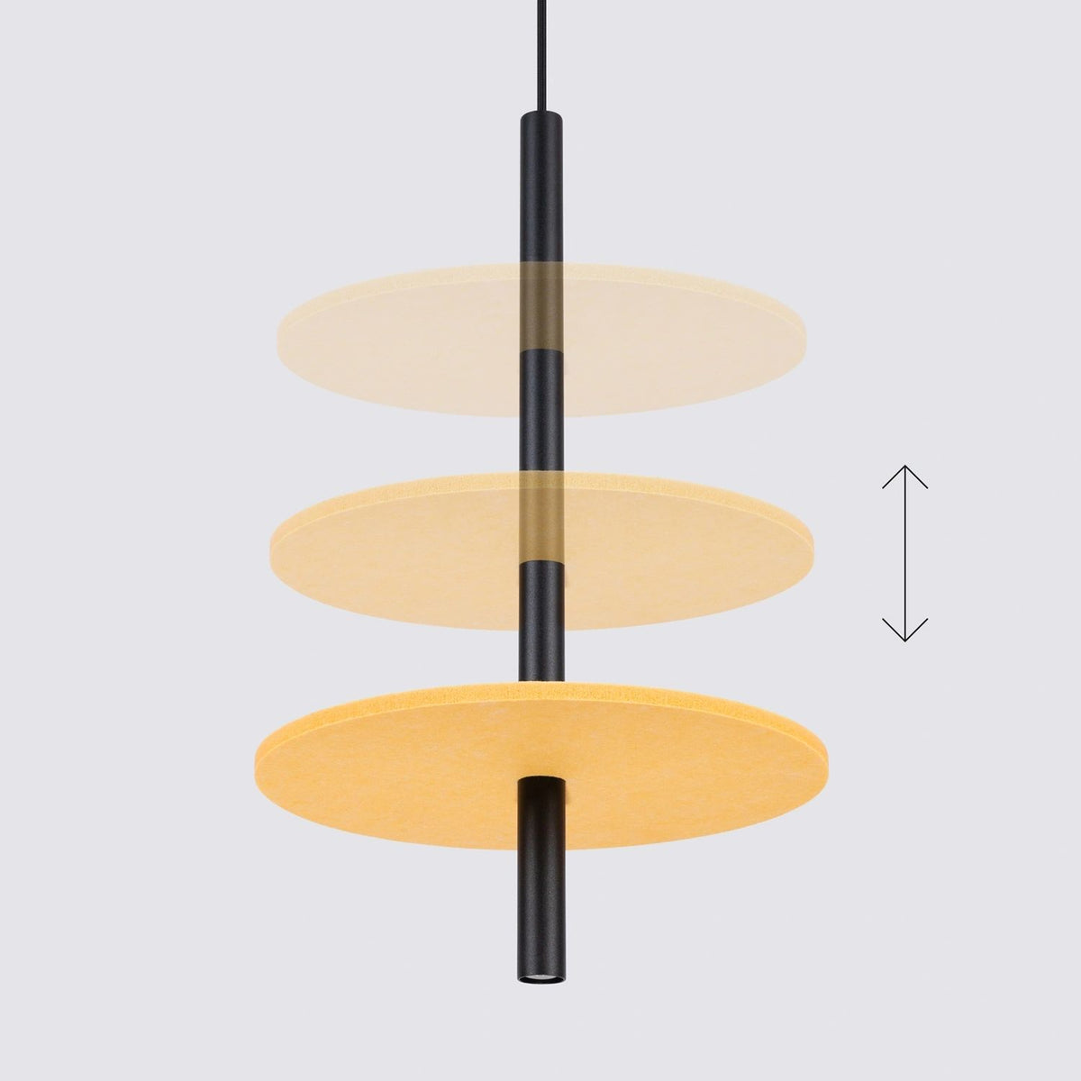 
Lampada a sospensione di design „Feltro“ a 1 luce - Giallo/Nero