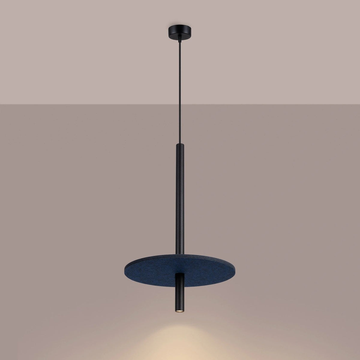 
Lampada a sospensione di design „Feltro“ a 1 luce - Blu navy/Nero