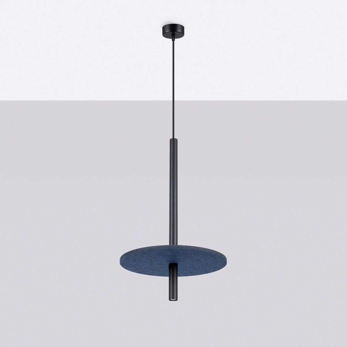 
Lampada a sospensione di design „Feltro“ a 1 luce - Blu navy/Nero