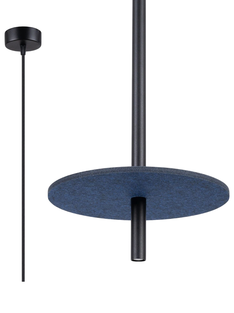 
Lampada a sospensione di design „Feltro“ a 1 luce - Blu navy/Nero