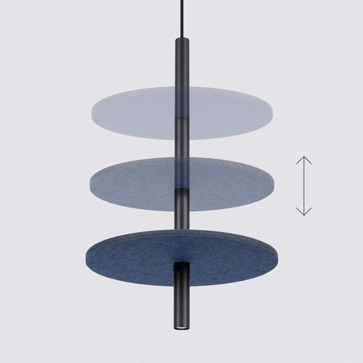 
Lampada a sospensione di design „Feltro“ a 1 luce - Blu navy/Nero