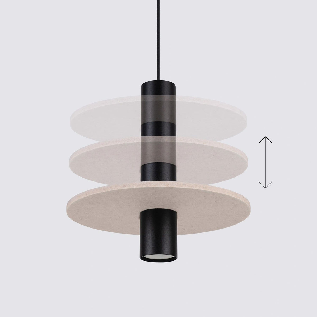 
Lampada a sospensione di design „Pelta“ a 1 luce - Beige/Nero