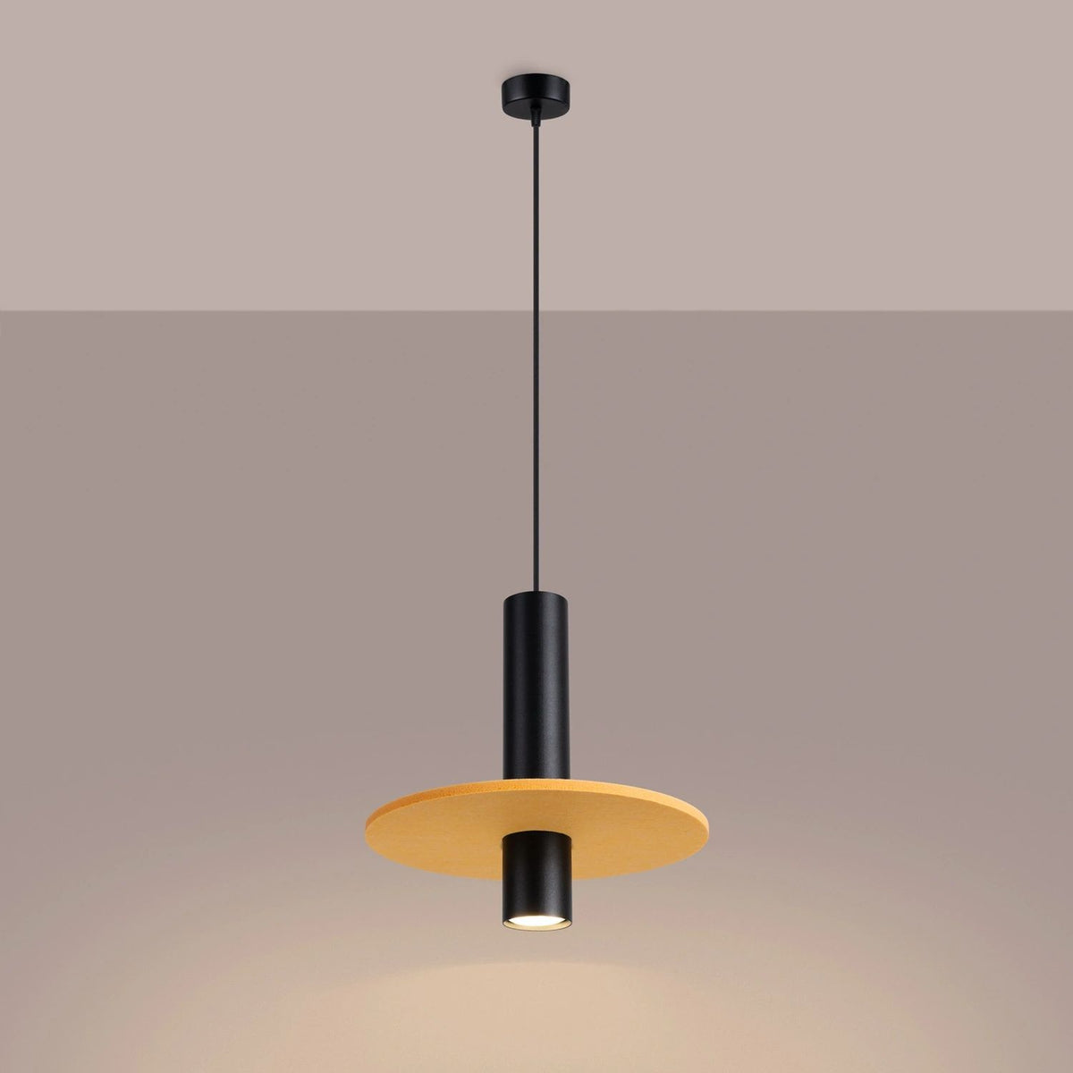 
Lampada a sospensione di design „Pelta“ a 1 luce - Giallo/Nero