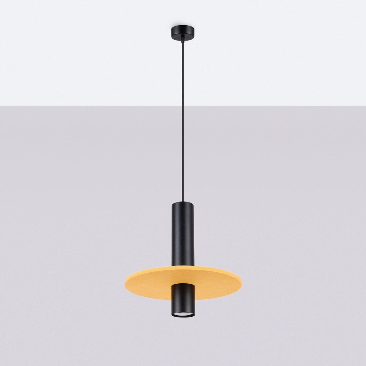 
Lampada a sospensione di design „Pelta“ a 1 luce - Giallo/Nero