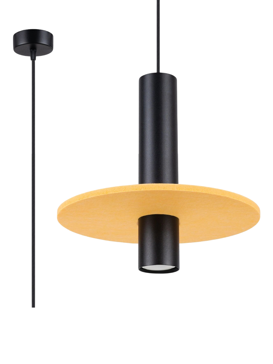 
Lampada a sospensione di design „Pelta“ a 1 luce - Giallo/Nero