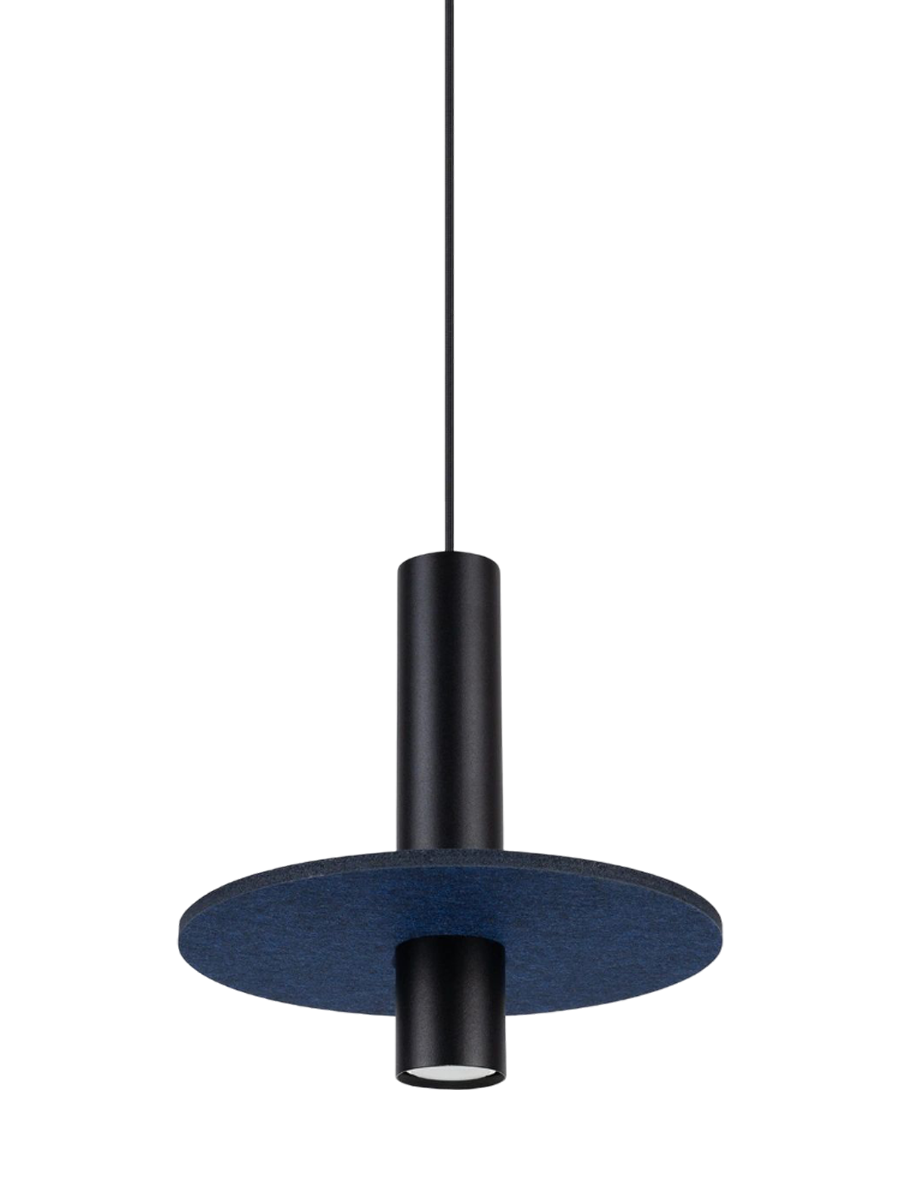 
Design Pendellampe „Pelta“ 1-flammig - Marineblau/Schwarz