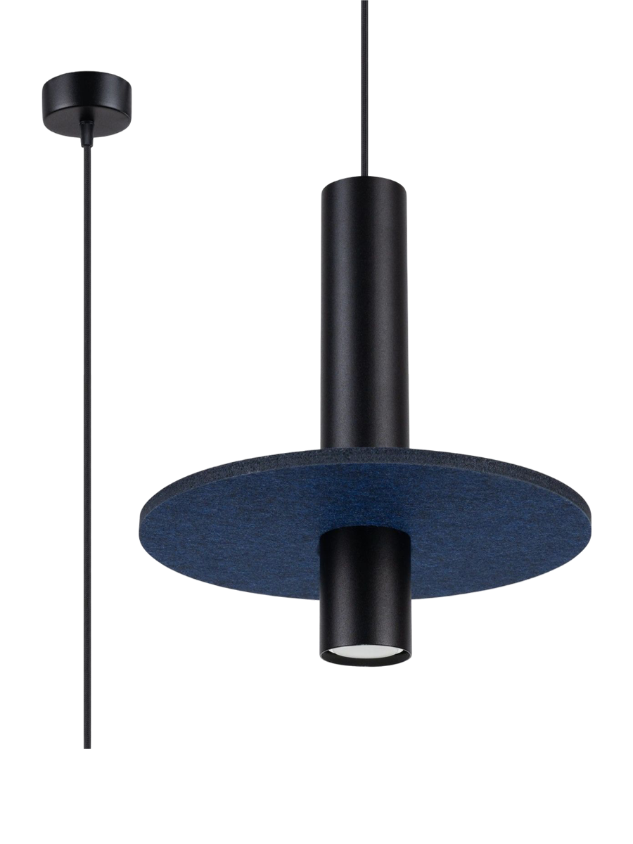 
Lampada a sospensione di design „Pelta“ a 1 luce - Blu navy/Nero