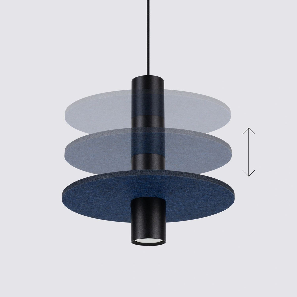 
Lampada a sospensione di design „Pelta“ a 1 luce - Blu navy/Nero