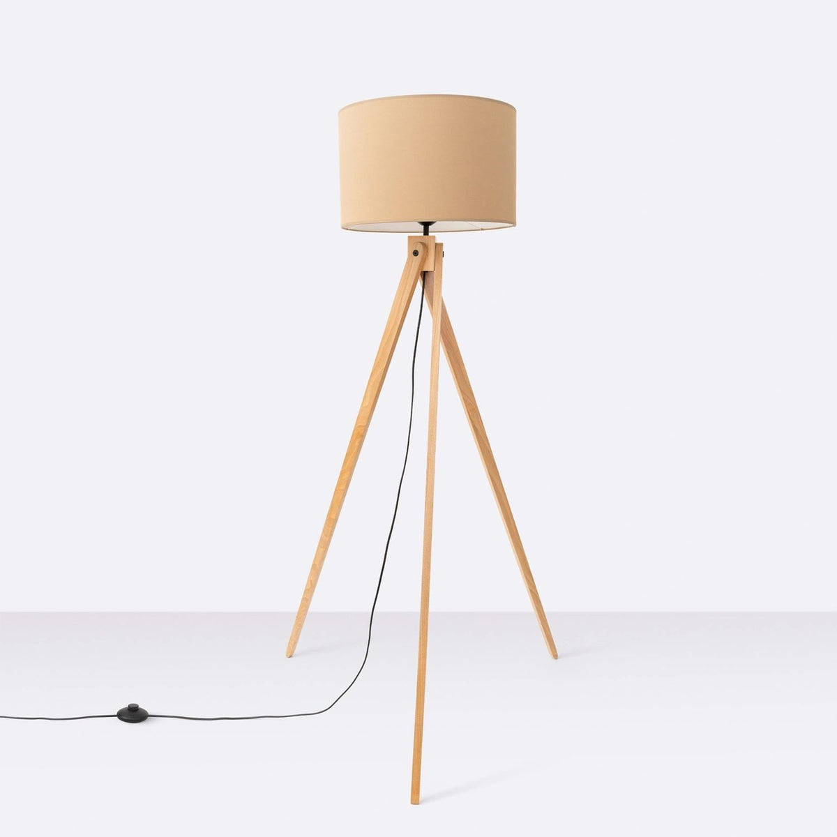 
Design Stehlampe "Natt" - Taupe/Naturholz