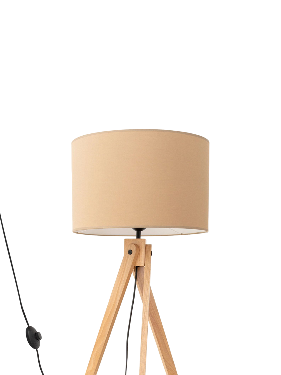 
Design Stehlampe "Natt" - Taupe/Naturholz