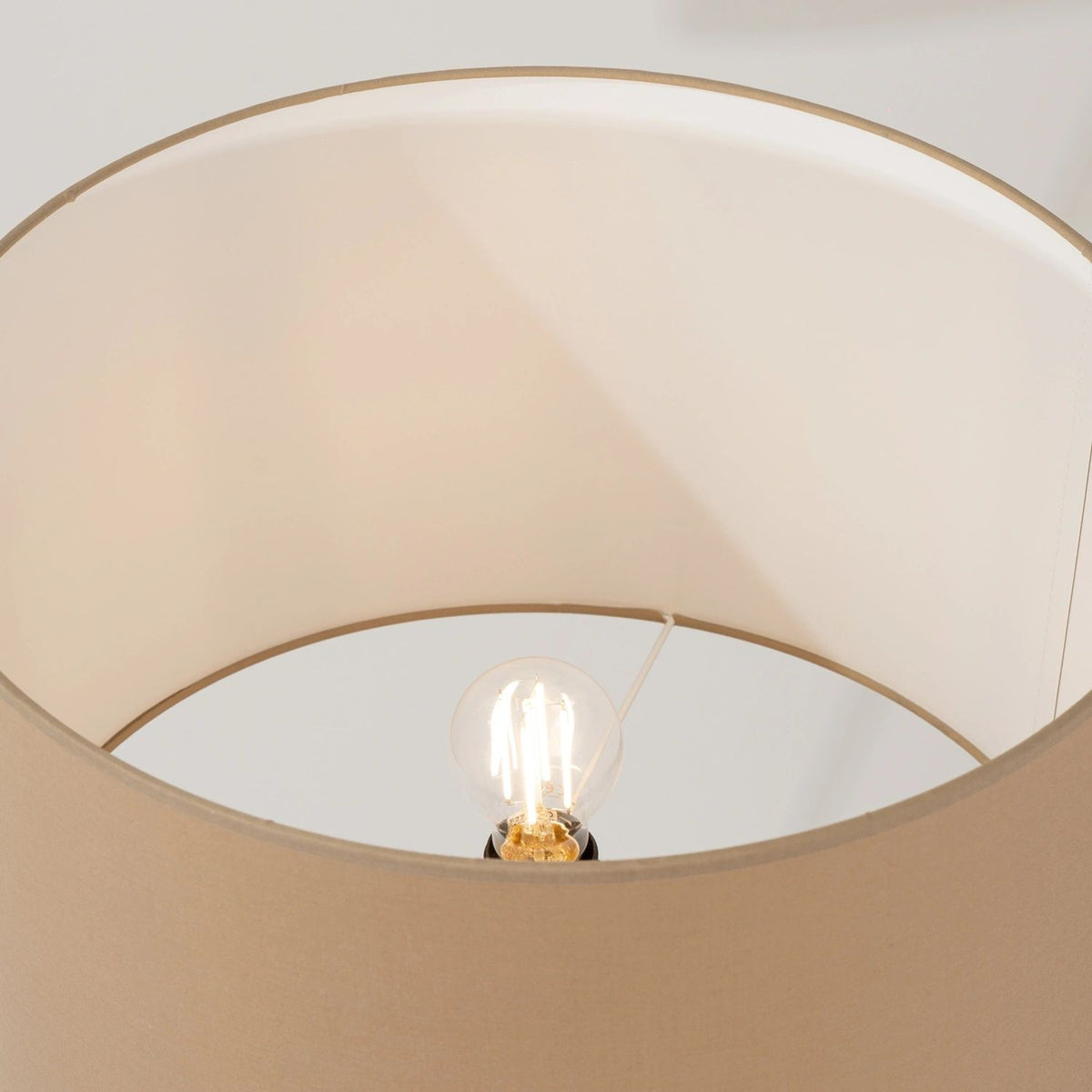 
Design Stehlampe "Natt" - Taupe/Naturholz
