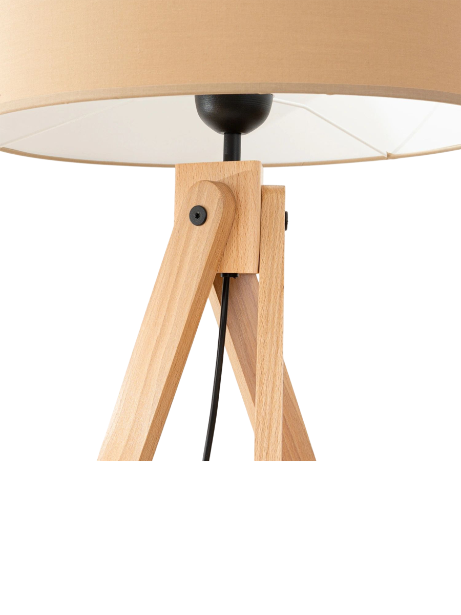 
Design Stehlampe "Natt" - Taupe/Naturholz