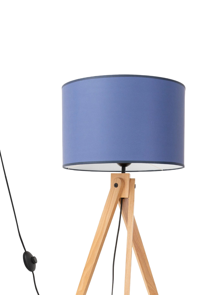 
Design Stehlampe "Natt" - Marineblau/Naturholz