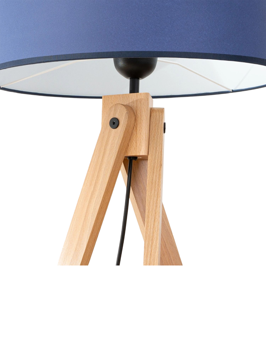 
Design Stehlampe "Natt" - Marineblau/Naturholz