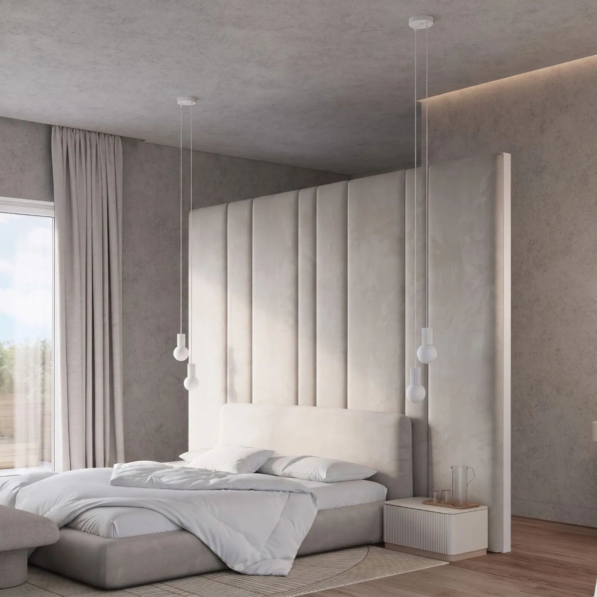 
Design Pendellampe „Halo“, 2-flammig - Weiss
