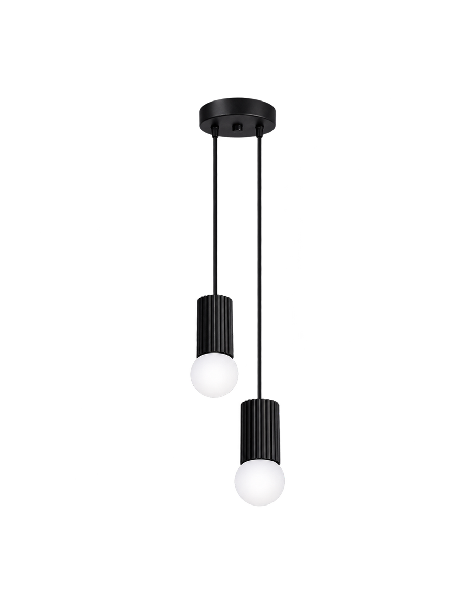
Design Pendellampe „Halo“, 2-flammig - Schwarz