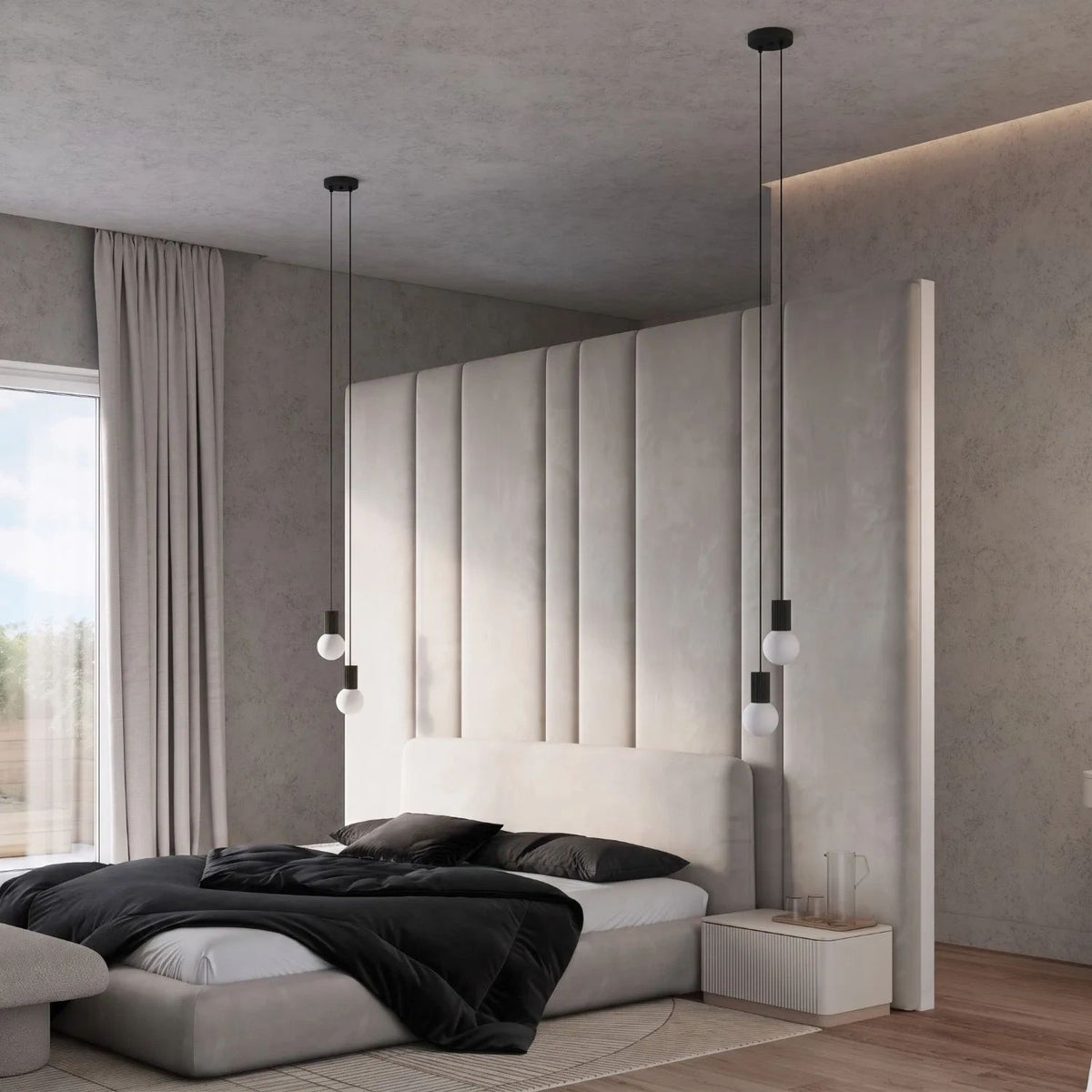
Design Pendellampe „Halo“, 2-flammig - Schwarz