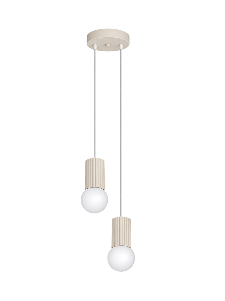 
Design Pendellampe „Halo“, 2-flammig - Beige