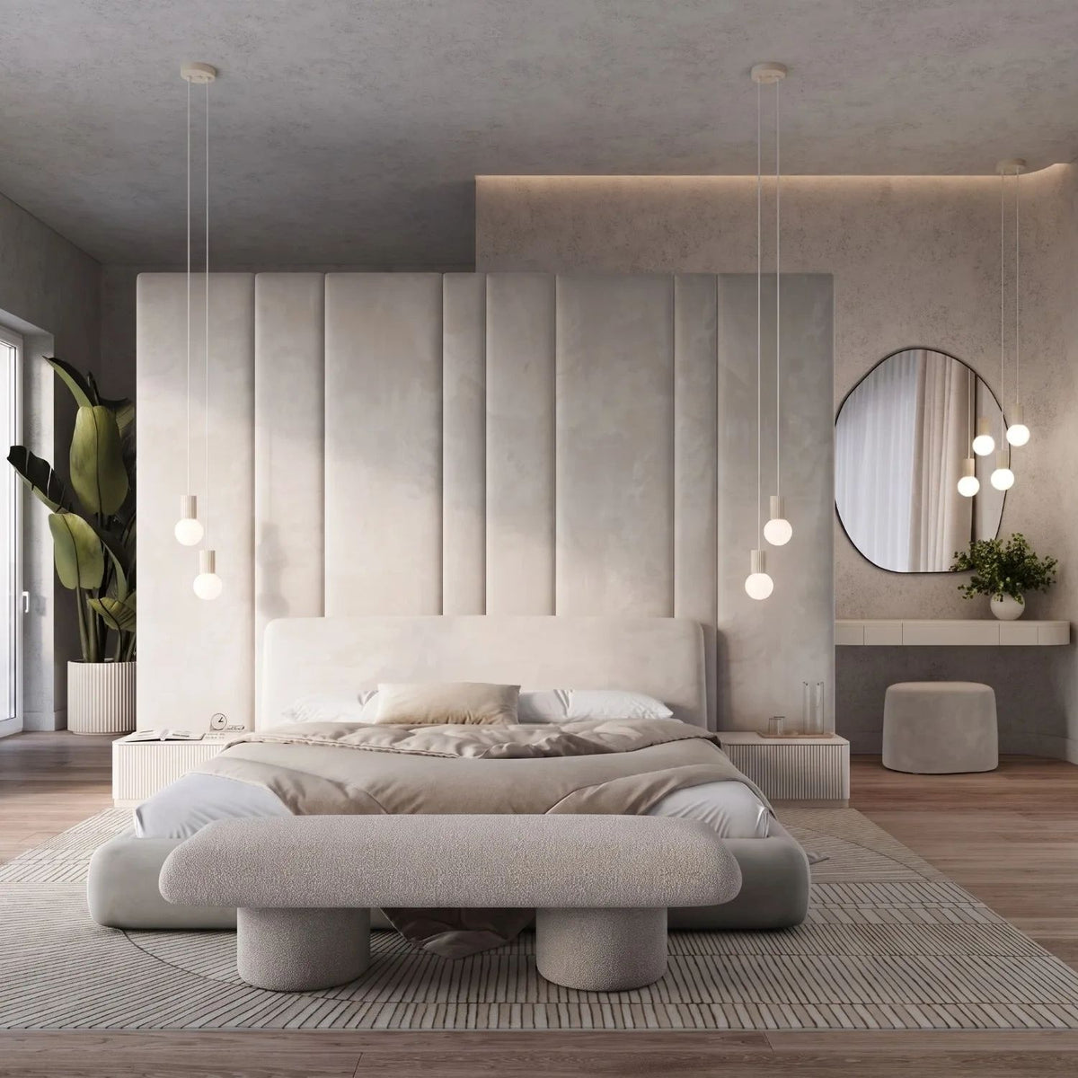 
Design Pendellampe „Halo“, 2-flammig - Beige