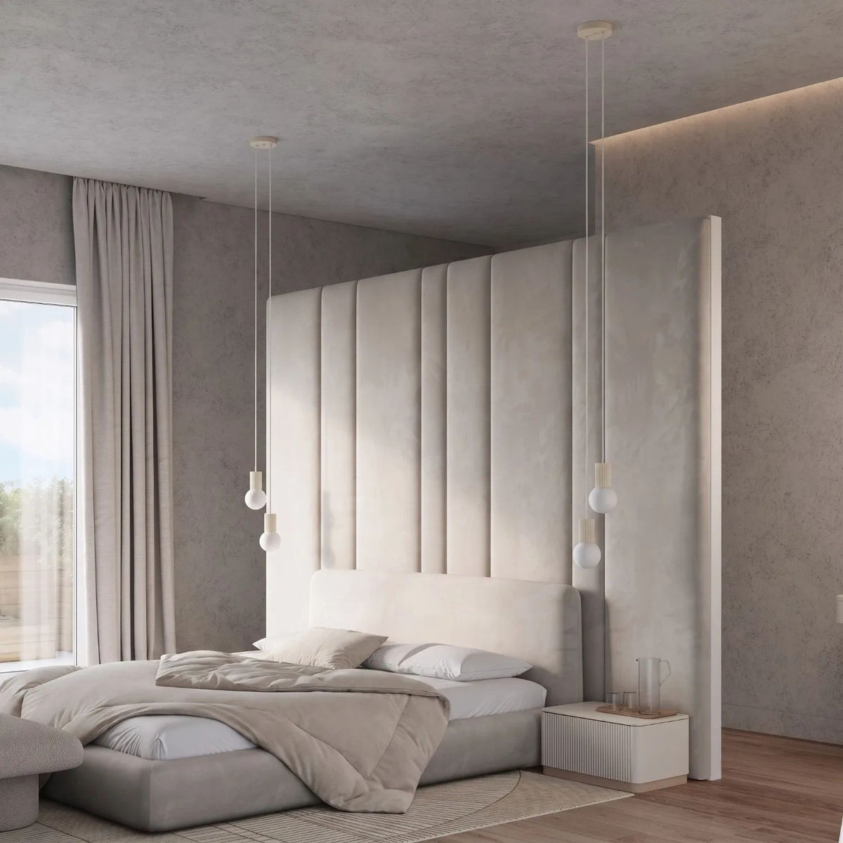
Lampada a sospensione di design «Halo» a 2 luci - Beige