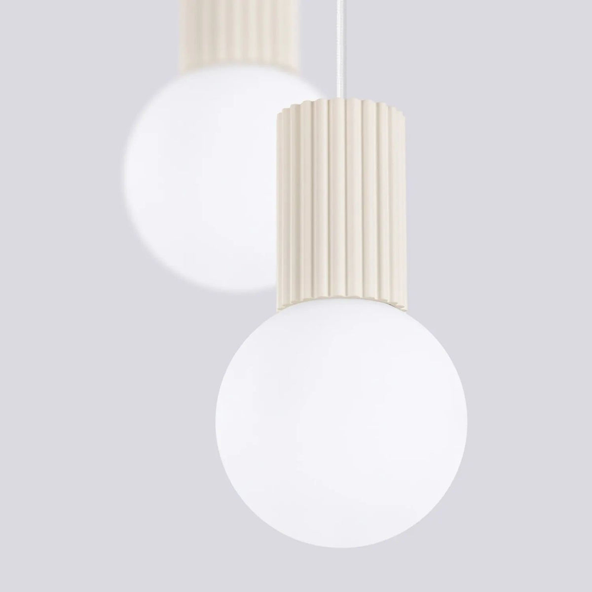 
Lampada a sospensione di design «Halo» a 2 luci - Beige