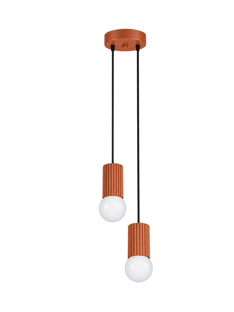 
Design Pendellampe „Halo“, 2-flammig - Ockerrot