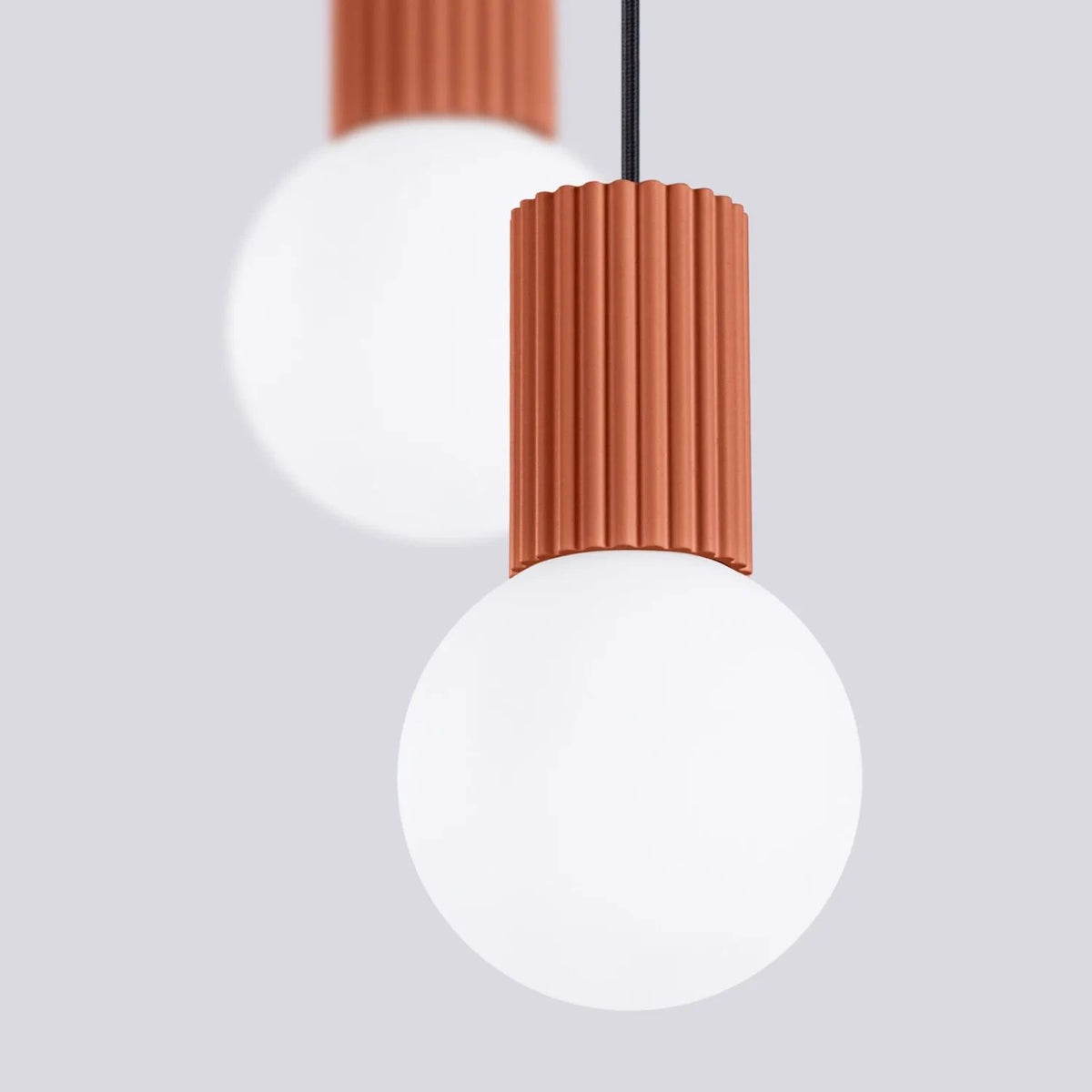 
Design Pendellampe „Halo“, 2-flammig - Ockerrot