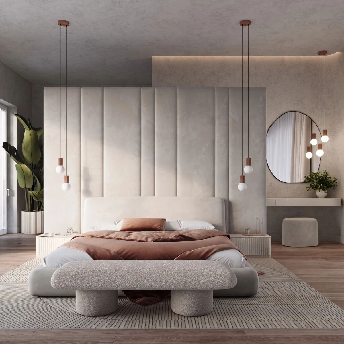 
Design Pendellampe „Halo“, 2-flammig - Mokka