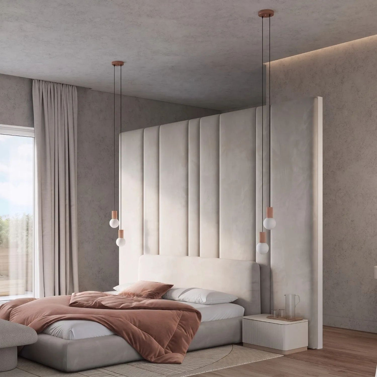 
Design Pendellampe „Halo“, 2-flammig - Mokka