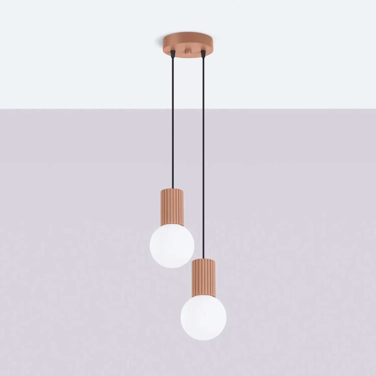 
Design Pendellampe „Halo“, 2-flammig - Mokka