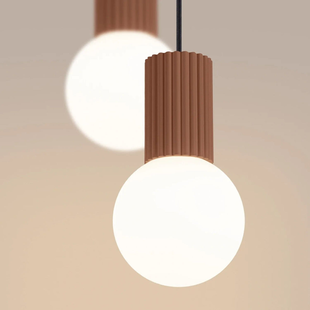 
Design Pendellampe „Halo“, 2-flammig - Mokka
